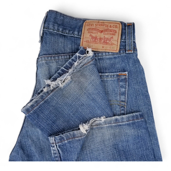 LEVI'S 514 Jeans Slim Straight Zip Fly 2008 Made In Mexico STAINED W30 L30 - Picture 6 of 13